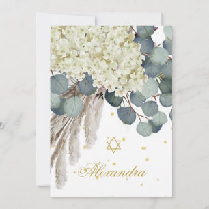 Jüdisches Mädchen-Baby-Benennung von Blumenblätter Einladung