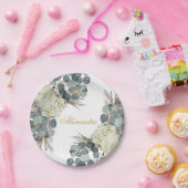 Jüdisches Mädchen-Baby-Benennung von Floral-Gold Pappteller (Party)