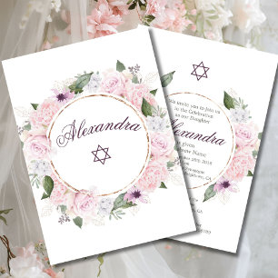 Jüdisches Mädchen, das den Star von David Pink Ros Einladung