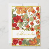 Jüdisches Mädchen Namensgebung Red Modern Floral Einladung (Rückseite)