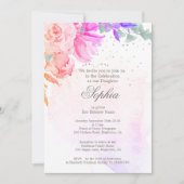 Jüdisches Mädchenbaby ernennt Lila Lavendel Floral Einladung (Vorderseite)