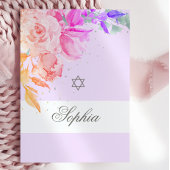Jüdisches Mädchenbaby ernennt Lila Lavendel Floral Einladung