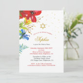 Jüdisches Mädchenjunges, das Rote Wilde Blume nenn Einladung (Stehend Vorderseite)