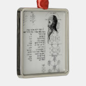 Jüdisches Manuskript, das Phrenologie Silbernes Ornament (Rechts)