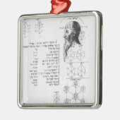 Jüdisches Manuskript, das Phrenologie Silbernes Ornament (Links)