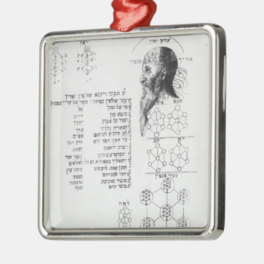 Jüdisches Manuskript, das Phrenologie Silbernes Ornament (Links)