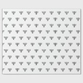 Jüdisches Menorah Schwarzweiß Muster Hanukkah Geschenkpapier (Flach)