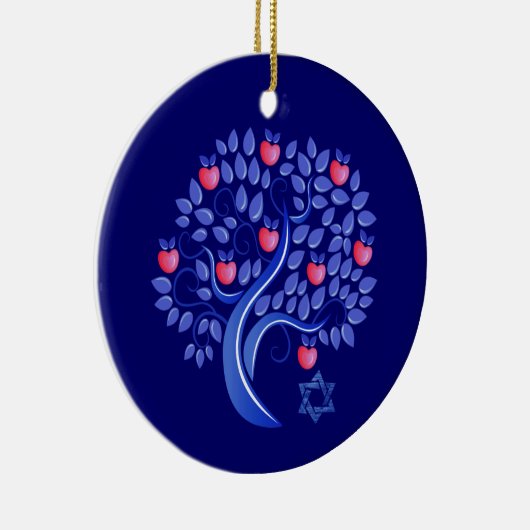Jüdisches Neujahr | Rosh Hashanah Custom Year Keramikornament (Rechts)