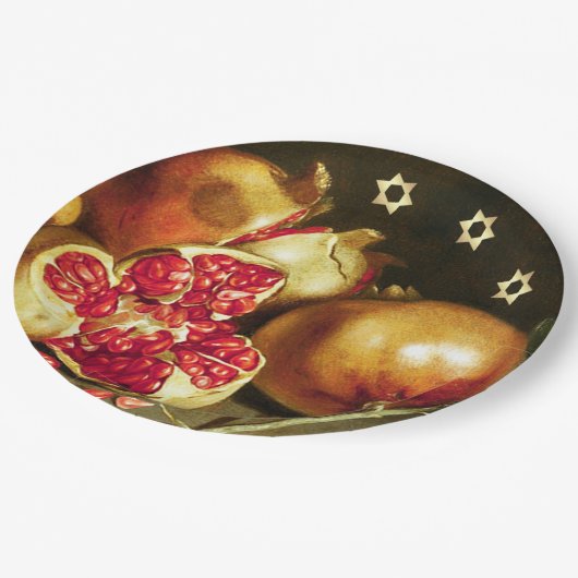 Jüdisches Neujahr | Rosh Hashanah Fine Art Pappteller (Schrägansicht)