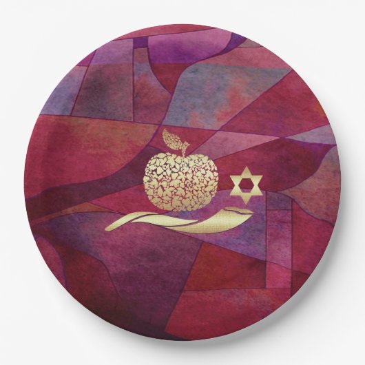 Jüdisches Neujahr | Rosh Hashanah Pappteller (Vorderseite)