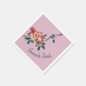 Jüdisches Neujahr Rosh Hashanah Sweet Fruit Pink Serviette (Ecke)