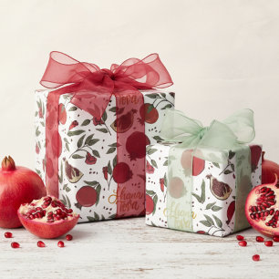 Jüdisches Neujahr Shana Tova Granatapfel Geschenkpapier