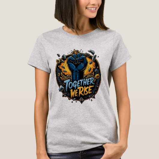 Jüdisches Rundemblem mit eingezäuntem Arm T-Shirt (Vorderseite)