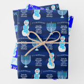 Jüdisches Snowman Monogram Kids Holiday Sortiment Geschenkpapier Set (Beispiel)