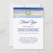 Jüdisches Star Blue Gold Beileid Vielen Dank Dankeskarte (Vorderseite)