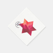 Jüdisches Star Heart of Fire Art Serviette (Ecke)