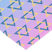 Jüdisches Sternmuster auf blau-rosa-ombre Kurzer Tischläufer (Ecke)