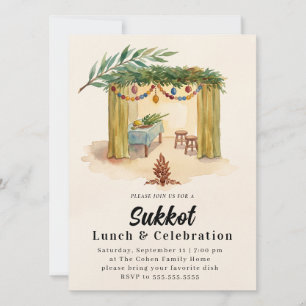 Jüdisches Sukkot-Sukkah-Potluck-Fest Etrog Einladung