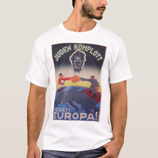 Jüdisches Verschwörung Propaganda-Plakat T-Shirt (Vorderseite)
