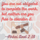 Jüdisches Zitat: Tikkun Olam Aufkleber (Vorderseite)