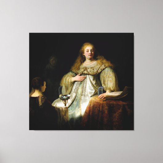 Judith am Bankett von Holofernes von Rembrandt Leinwanddruck (Vorderseite)