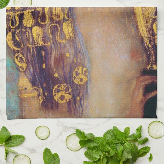 Judith (Dame in Gold), Gustav Klimt Geschirrtuch (Gefaltet)