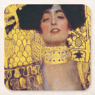 Judith (Dame in Gold), Gustav Klimt Rechteckiger Pappuntersetzer