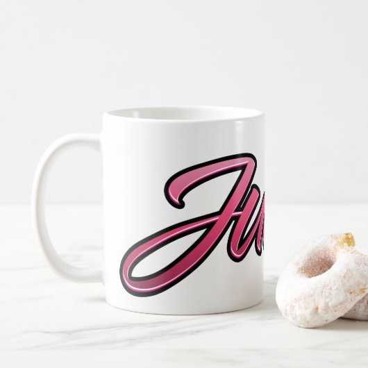 Judith faded pink Tasse Teetasse Kaffeetasse (Mit Donut)