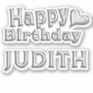 Judith Happy Birthday silver Aufkleber Sticker