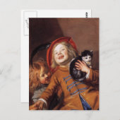Judith Leyster lacht Kinder mit einer Katze Postkarte (Vorne/Hinten)
