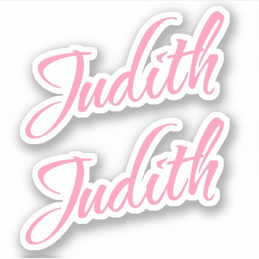 Judith Name in Pink x2 Aufkleber (Vorderseite)