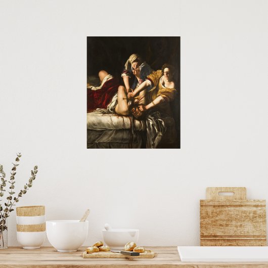Judith Slaying Holofernes - Artemisia Gentileschi Poster (Küche)