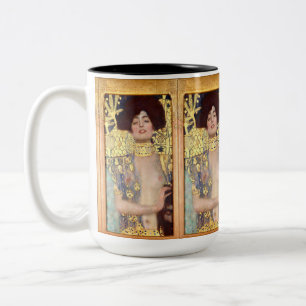 Judith und der Kopf des Holofernes von Gustav Klim Zweifarbige Tasse