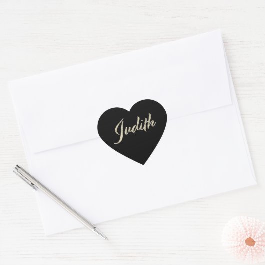 Judith white gold Handwriting Aufkleber Herz (Umschlag)