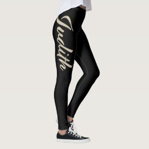 Judith white gold Handwriting Hose Leggings