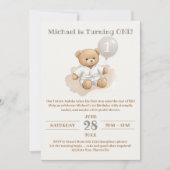 "Judo Bear’s First Belt" – 1st Birthday White Belt Einladung (Vorderseite)