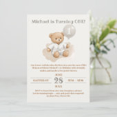 "Judo Bear’s First Belt" – 1st Birthday White Belt Einladung (Stehend Vorderseite)