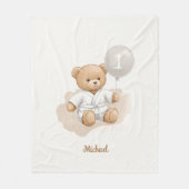 Judo Bear’s First Belt" – 1st Birthday White Belt Fleecedecke (Vorderseite)