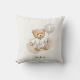 Judo Bear’s First Belt" – 1st Birthday White Belt Kissen