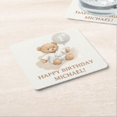 "Judo Bear’s First Belt" – 1st Birthday White Rechteckiger Pappuntersetzer (angewinkelt)