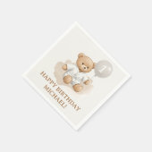  "Judo Bear’s First Belt" – 1st Birthday White  Serviette (Ecke)