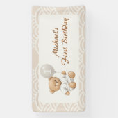 Judo Bear Turns One" – 1st Birthday 【Black-belt】 Banner (Vertikal)