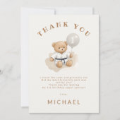 Judo Bear Turns One" – 1st Birthday 【Black-belt】 Dankeskarte (Vorderseite)