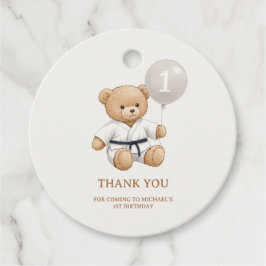 Judo Bear Turns One" – 1st Birthday 【Black-belt】 Geschenkanhänger