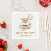 Judo Bear Turns One" – 1st Birthday 【Black-belt】 Serviette (Beispiel)