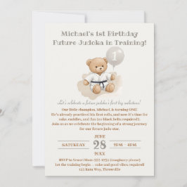 "Judo Bear Turns One" – 1st Birthday Einladung
