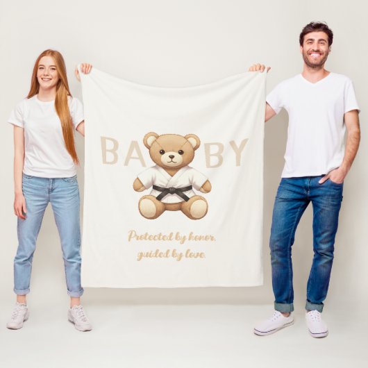 Judo Black Belt Bear Baby Shower Collection Fleecedecke (Beispiel)