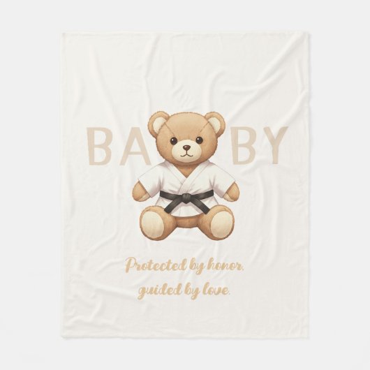 Judo Black Belt Bear Baby Shower Collection Fleecedecke (Vorderseite)