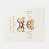 Judo Black Belt Bear Baby Shower Collection Fleecedecke (Vorderseite (Horizontal))
