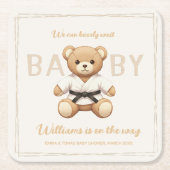 Judo Black Belt Bear Baby Shower Collection Rechteckiger Pappuntersetzer (Vorderseite)